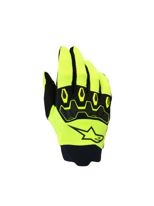 Alpinestars 2026 Youth Full Bore V2 Gloves Fluro-Yellow Black Top Two Moto