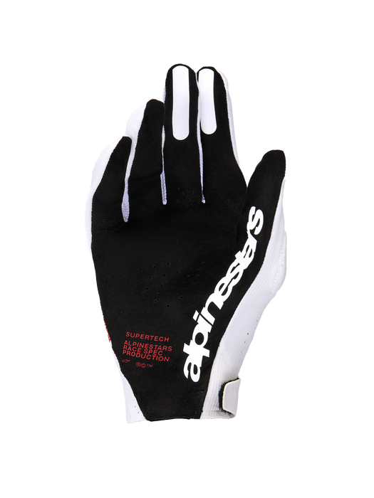 Alpinestars 2026 Supertech MX Gloves White Black Fire-Red Top Two Moto