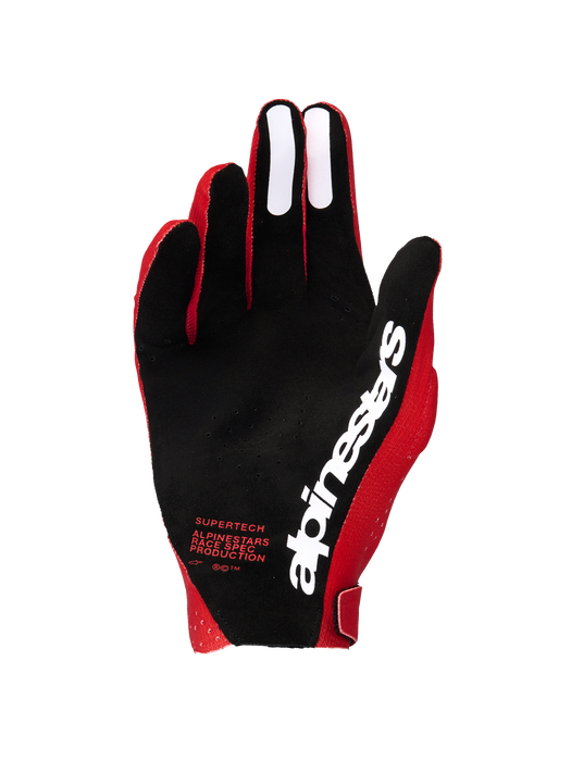 Alpinestars 2026 Supertech MX Gloves Fire-Red Black White Top Two Moto