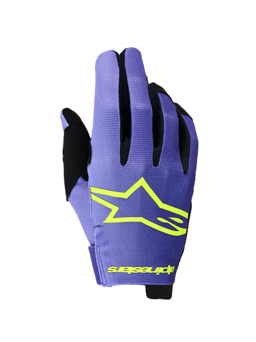 Alpinestars 2024-2026 Radar Gloves Purple Yellow-Fluro Top Two Moto