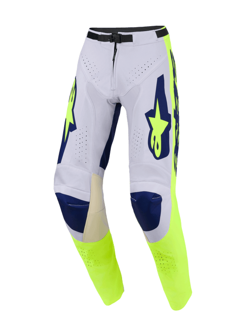Alpinestars 2026 Racer Air Riway Pants Light-Gray Fluro-Yellow Blue Top Two Moto