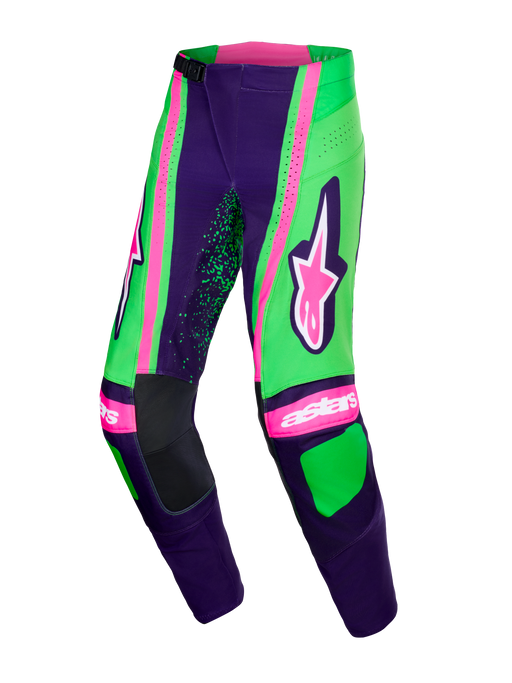 Alpinestars 2026 Techstar Nomur Pants Deep-Purple Green Fluro-Pink Top Two Moto
