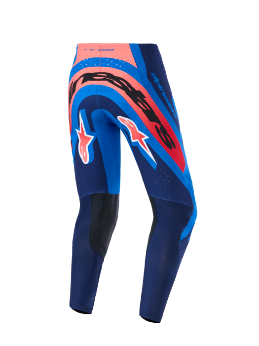 Alpinestars 2026 Supertech Vista Pants Dark-Navy Hot-Coral Cobalt Top Two Moto