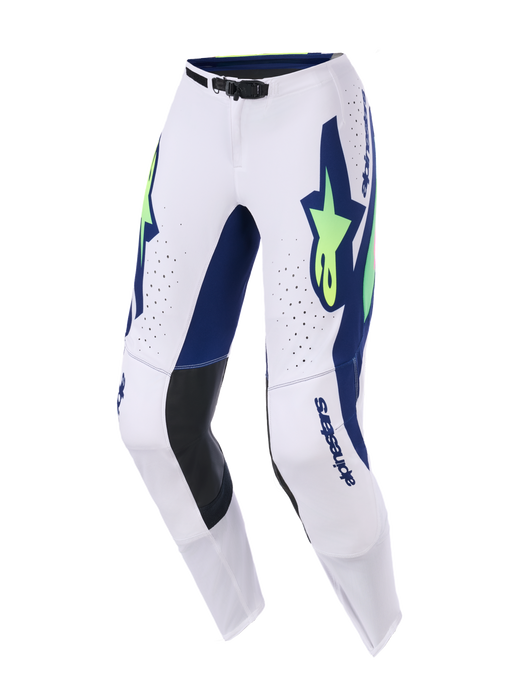 Alpinestars 2026 Supertech Vista Pants Light-Gray Fluro-Yellow Blue Top Two Moto
