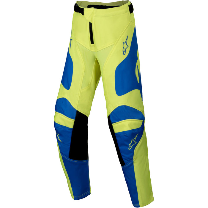 2025 Youth Racer Veil Pants Fluro-Yellow Blue Alpinestars