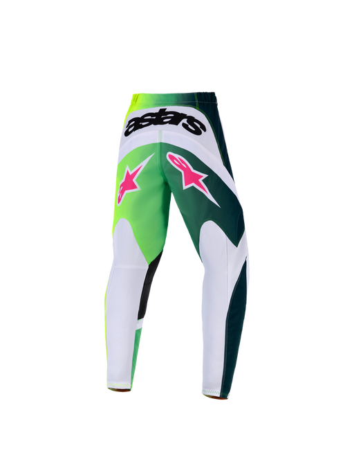 Alpinestars 2026 Youth Fluid Portl Pants Green White Black Top Two Moto