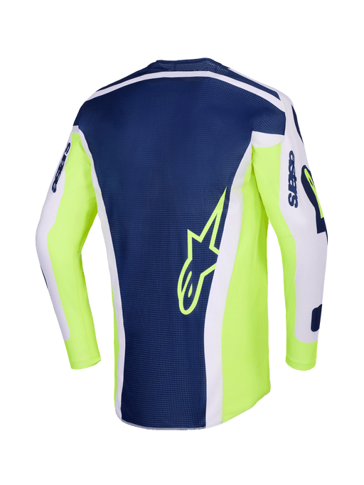 Alpinestars 2026 Racer Air Riway Jersey Light-Gray Fluro-Yellow Blue Top Two Moto