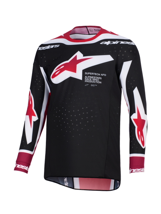Alpinestars 2026 Supertech Pro Vista Jersey Black Red White Top Two Moto