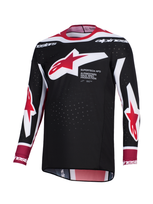 Alpinestars 2026 Supertech Pro Vista Jersey Black Red White Top Two Moto