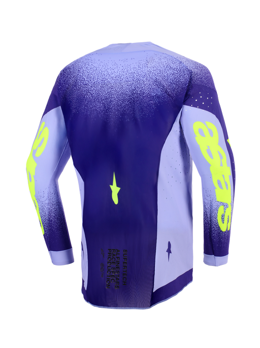 Alpinestars 2026 Supertech Scenz Jersey Purple Fluro-Yellow Top Two Moto
