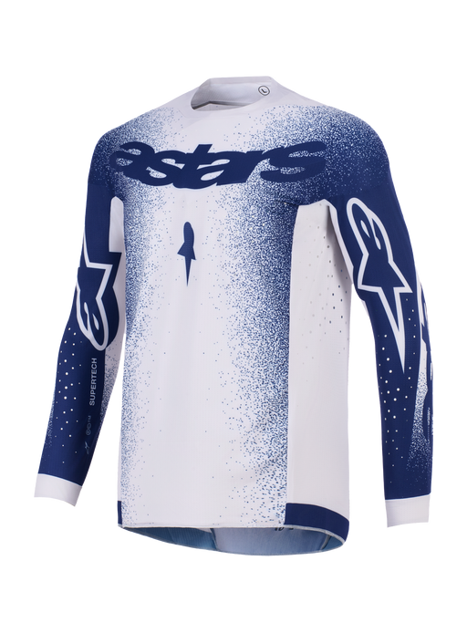 Alpinestars 2026 Supertech Scenz Jersey Light-Gray Dark-Blue Top Two Moto