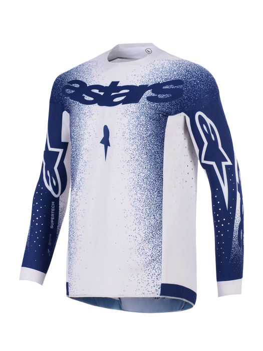 Alpinestars 2026 Supertech Scenz Jersey Light-Gray Dark-Blue Top Two Moto