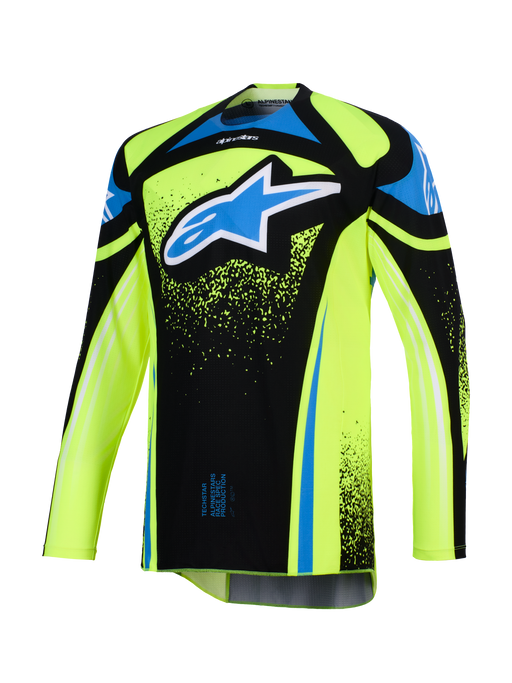 Alpinestars 2026 Techstar Nomur Jersey Dark-Navy Fluro-Yellow Ucla Blue Top Two Moto