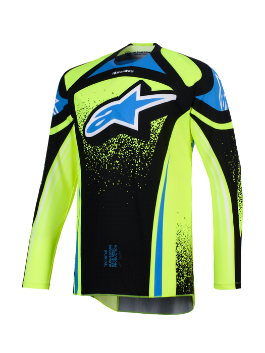 Alpinestars 2026 Techstar Nomur Jersey Dark-Navy Fluro-Yellow Ucla Blue Top Two Moto