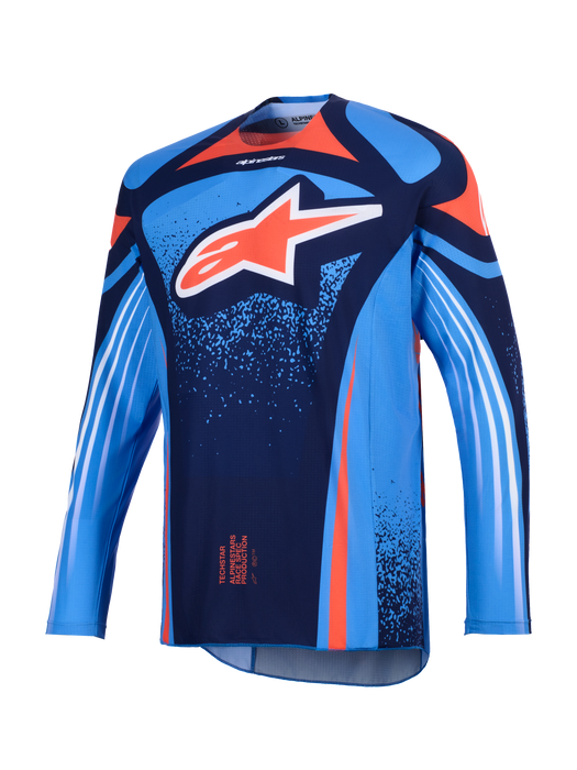 Alpinestars 2026 Techstar Nomur Jersey Dark-Navy Orange Ucla Blue Top Two Moto