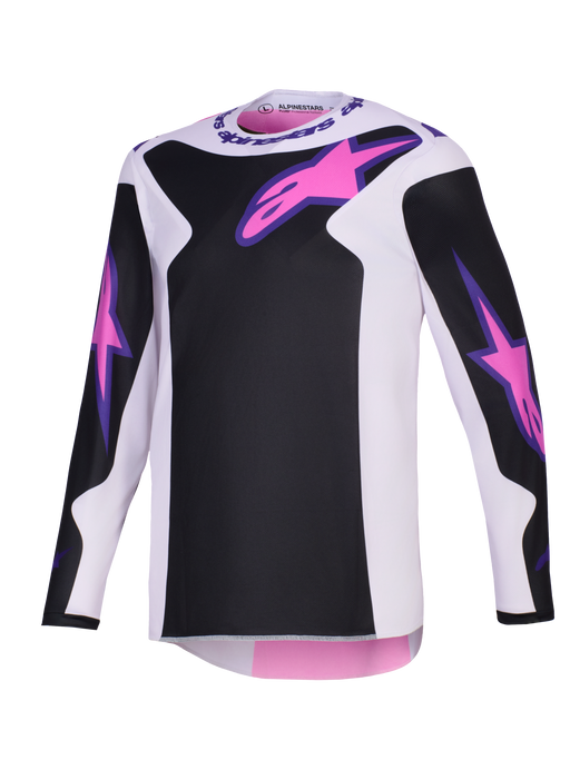 Alpinestars 2026 Fluid Grid Jersey Black Light-Gray Purple Top Two Moto