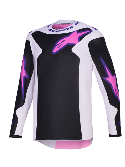 Alpinestars 2026 Fluid Grid Jersey Black Light-Gray Purple Top Two Moto