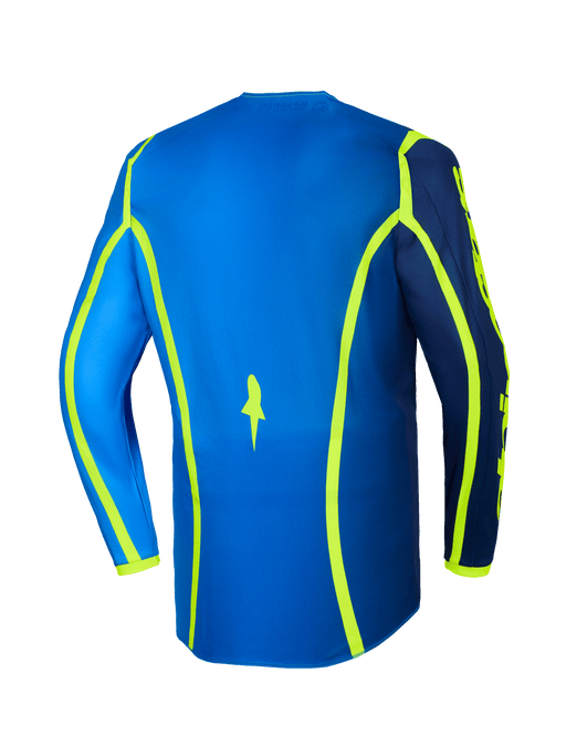 Alpinestars 2026 Fluid Apex Jersey Blue Fluro-Yellow Top Two Moto