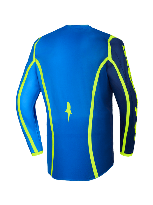 Alpinestars 2026 Fluid Apex Jersey Blue Fluro-Yellow Top Two Moto