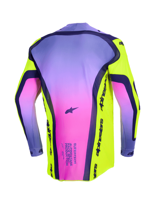 Alpinestars 2026 Supertech Vista Jersey Yellow Purple Black Top Two Moto