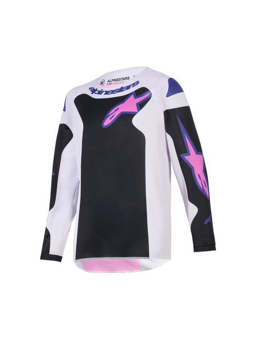 Alpinestars 2026 Youth Fluid Grid Jersey Black Light-Gray Purple Top Two Moto