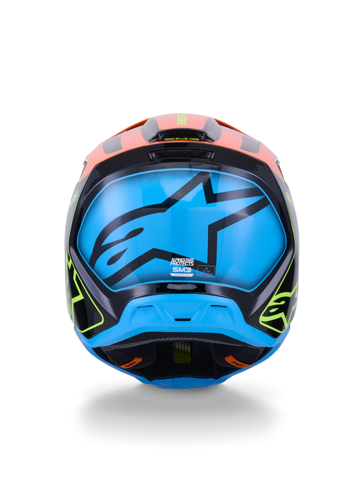 Alpinestars SM3 Fray Helmet Ece06 Black Orange Fluro Yellow Glossy Top Two Moto