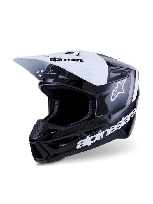 Alpinestars SM3 Radium Helmet Ece06 Black White Gary Glossy Top Two Moto