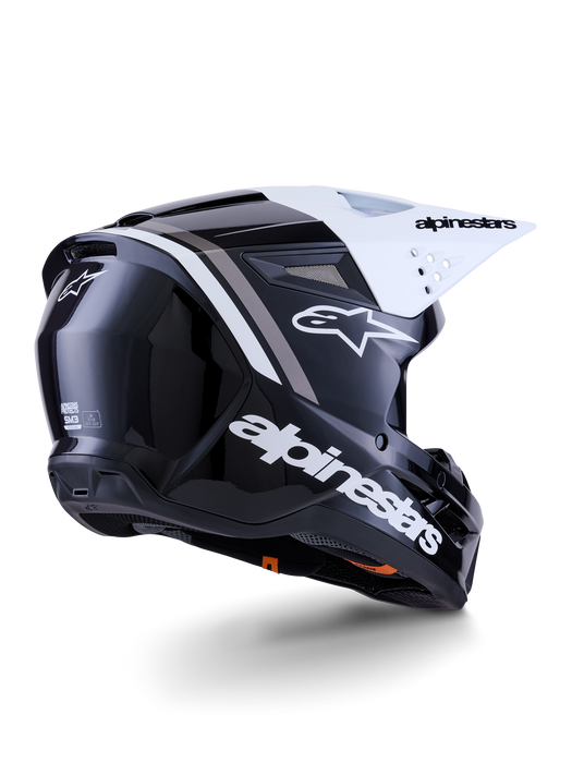 Alpinestars SM3 Radium Helmet Ece06 Black White Gary Glossy Top Two Moto