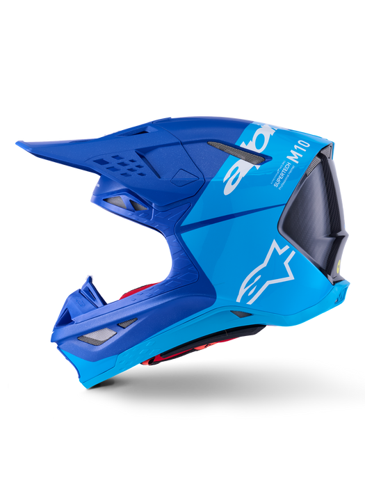 Alpinestars Supertech SM10 Flood Helmet Ece 22.06 Metal-Blue Med-Blue Black Carbon M&G Top Two Moto