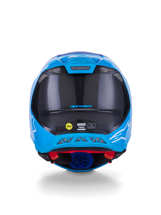 Alpinestars Supertech SM10 Flood Helmet Ece 22.06 Metal-Blue Med-Blue Black Carbon M&G Top Two Moto