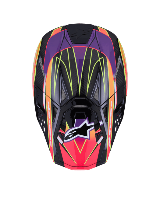 Alpinestars Supertech SM10 Era Helmet Ece 22.06 Pink Violet Fluro-Yellow Glossy Top Two Moto