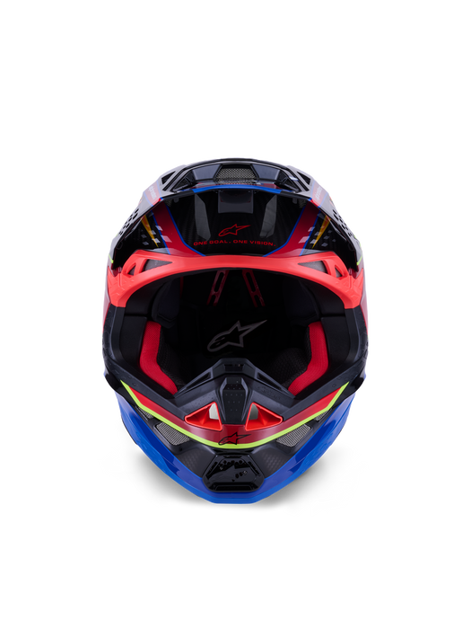 Alpinestars Supertech SM10 Era Helmet Ece 22.06 Blue Red Fluro-Yellow Glossy Top Two Moto