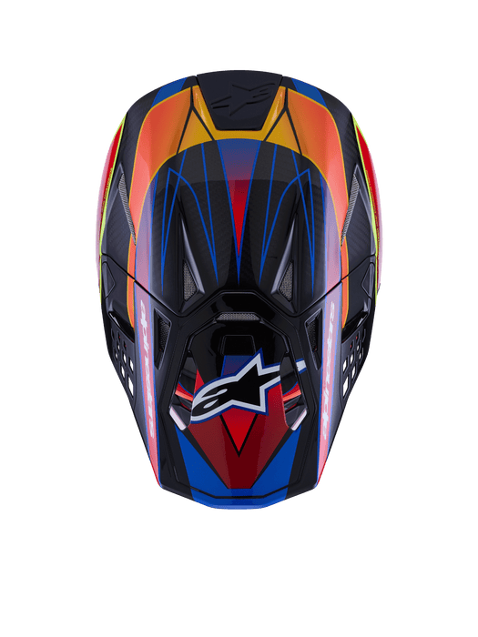 Alpinestars Supertech SM10 Era Helmet Ece 22.06 Blue Red Fluro-Yellow Glossy Top Two Moto
