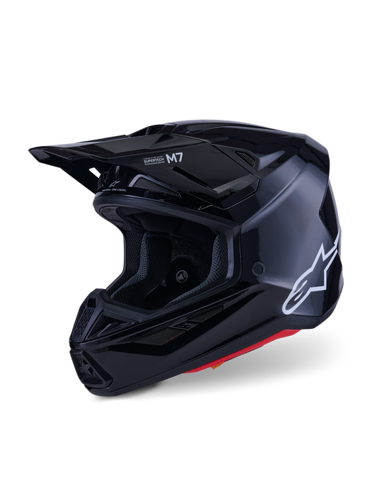 Alpinestars SM7 Solid Helmet Ece06 Black Glossy Top Two Moto