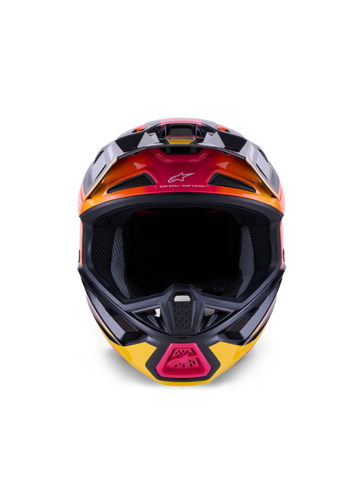 Alpinestars SM7 Rise Helmet Ece06 Black Yellow Pink Glossy Top Two Moto