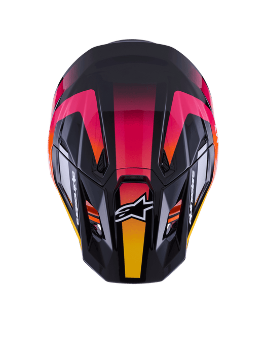 Alpinestars SM7 Rise Helmet Ece06 Black Yellow Pink Glossy Top Two Moto