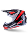 Alpinestars SM7 Rise Helmet Ece06 Black Silver Fluro-Red Glossy Top Two Moto