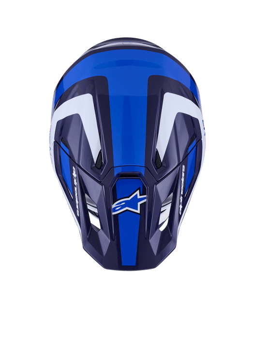 Alpinestars SM7 Rise Helmet Ece06 Blue White Glossy Top Two Moto