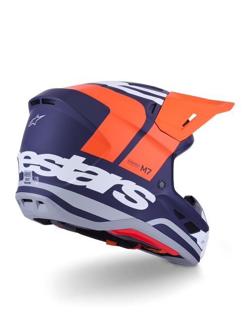 Alpinestars SM7 Core Helmet Ece06 Orange Blue Matt Top Two Moto