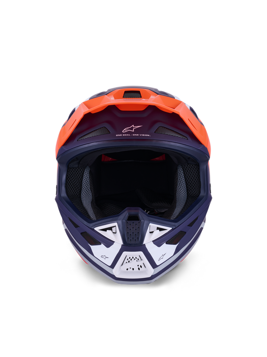 Alpinestars SM7 Core Helmet Ece06 Orange Blue Matt Top Two Moto