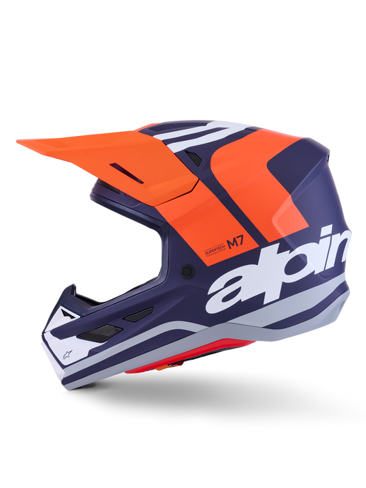 Alpinestars SM7 Core Helmet Ece06 Orange Blue Matt Top Two Moto