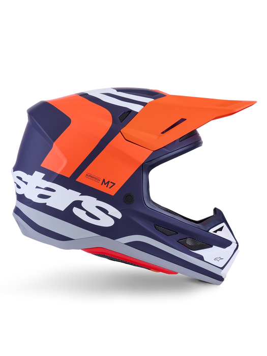 Alpinestars SM7 Core Helmet Ece06 Orange Blue Matt Top Two Moto