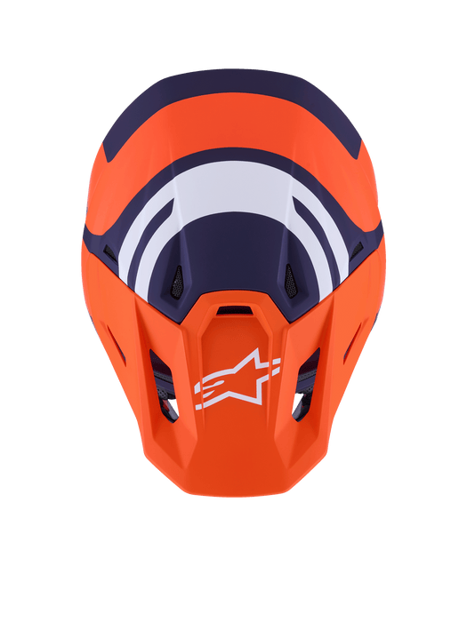 Alpinestars SM7 Core Helmet Ece06 Orange Blue Matt Top Two Moto