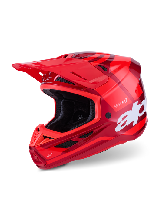 Alpinestars SM7 Core Helmet Ece06 Red Glossy Top Two Moto
