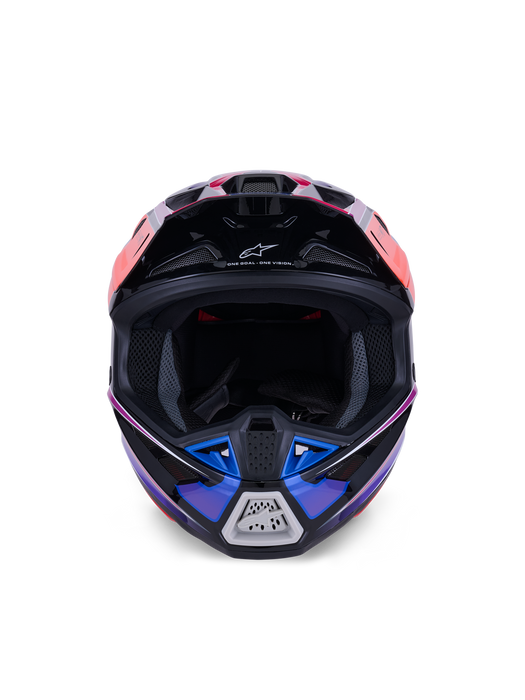 Alpinestars SM7 Fuse Helmet Ece06 Blue Purple Pink Glossy Top Two Moto