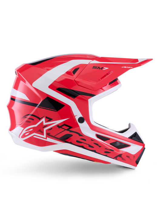 Alpinestars SM7 Deed Helmet Ece06 Red Black White Glossy Top Two Moto