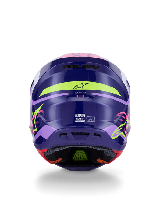 Alpinestars SM7 Deed Helmet Ece06 Purple Pink Glossy Top Two Moto