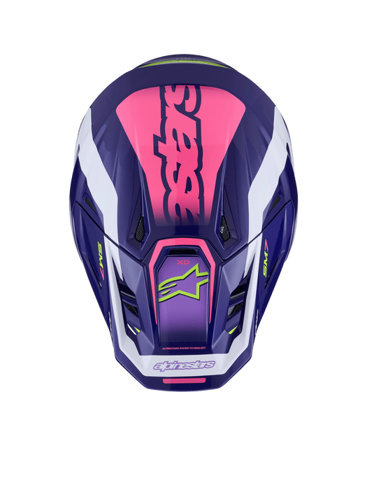 Alpinestars SM7 Deed Helmet Ece06 Purple Pink Glossy Top Two Moto