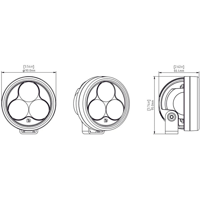 Denali D3 LED Driving Light - DataDim™ Technology - Single