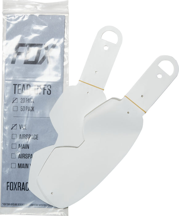 Fox Vue Standard Tear Offs - 20Pk - Clr